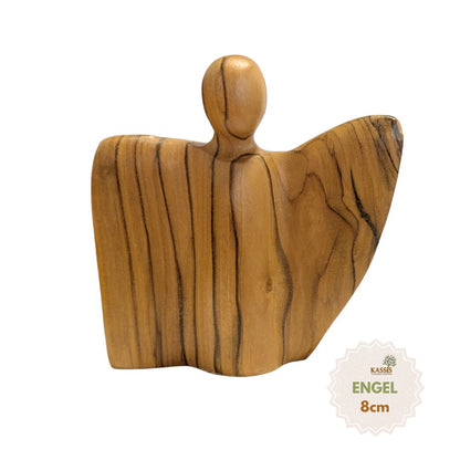 Geflügelter Engel Figur aus Olivenholz - hergestellt in Bethlehem-0