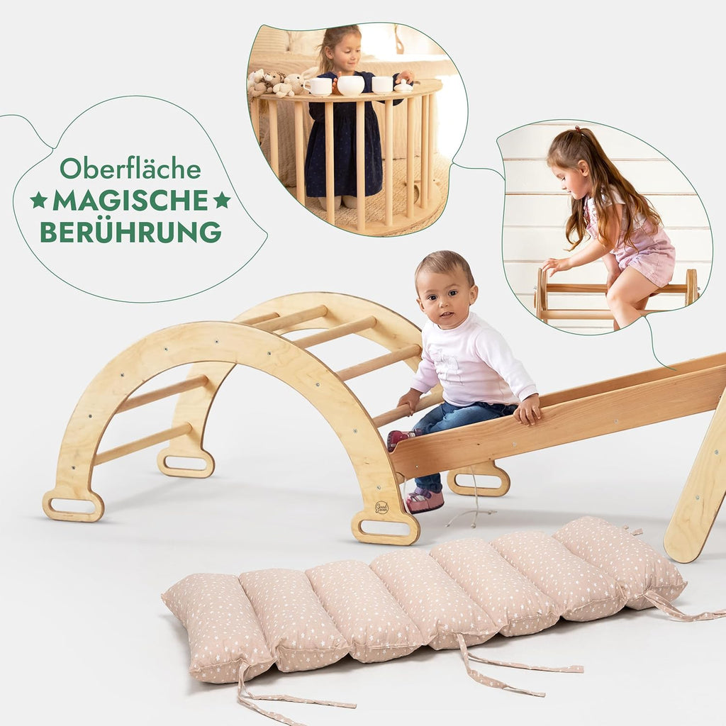 5in1 Montessori Klettergerüst – Dreieck, Rutsche & Bogen, 1–7 Jahre
