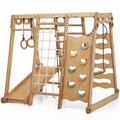 6in1 Holz Indoor-Spielplatz – Schaukel, Rutsche & Klettergerüst