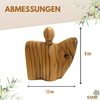 Geflügelter Engel Figur aus Olivenholz - hergestellt in Bethlehem-4