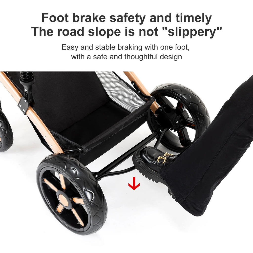 Travel System Kinderwagen 3-in-1 Leichter Kinderwagen Multifunktionaler Kinderwagen mit Aluminiumrahmen Kompakter Kinderwagen für Neugeborene