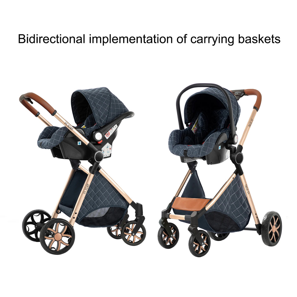 Kinderwagen, 3-in-1, leichter Kinderwagen für Neugeborene, Reisen, faltbar, für Babys, Kinderwagen, Kinderwagen, Babyautositz