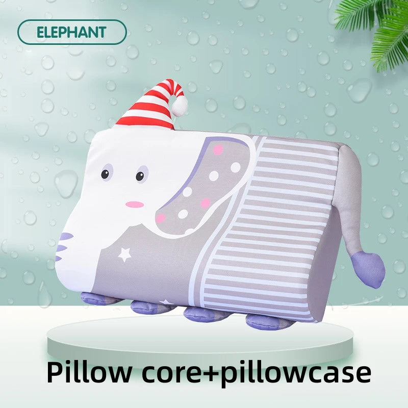 Vier Jahreszeiten Baby Kissen Kleinkind Schaum Bett Kissen Atmungsaktive Langsam Rebound Baby Cartoon Hals Stillkissen Reise Kissen Bettwäsche