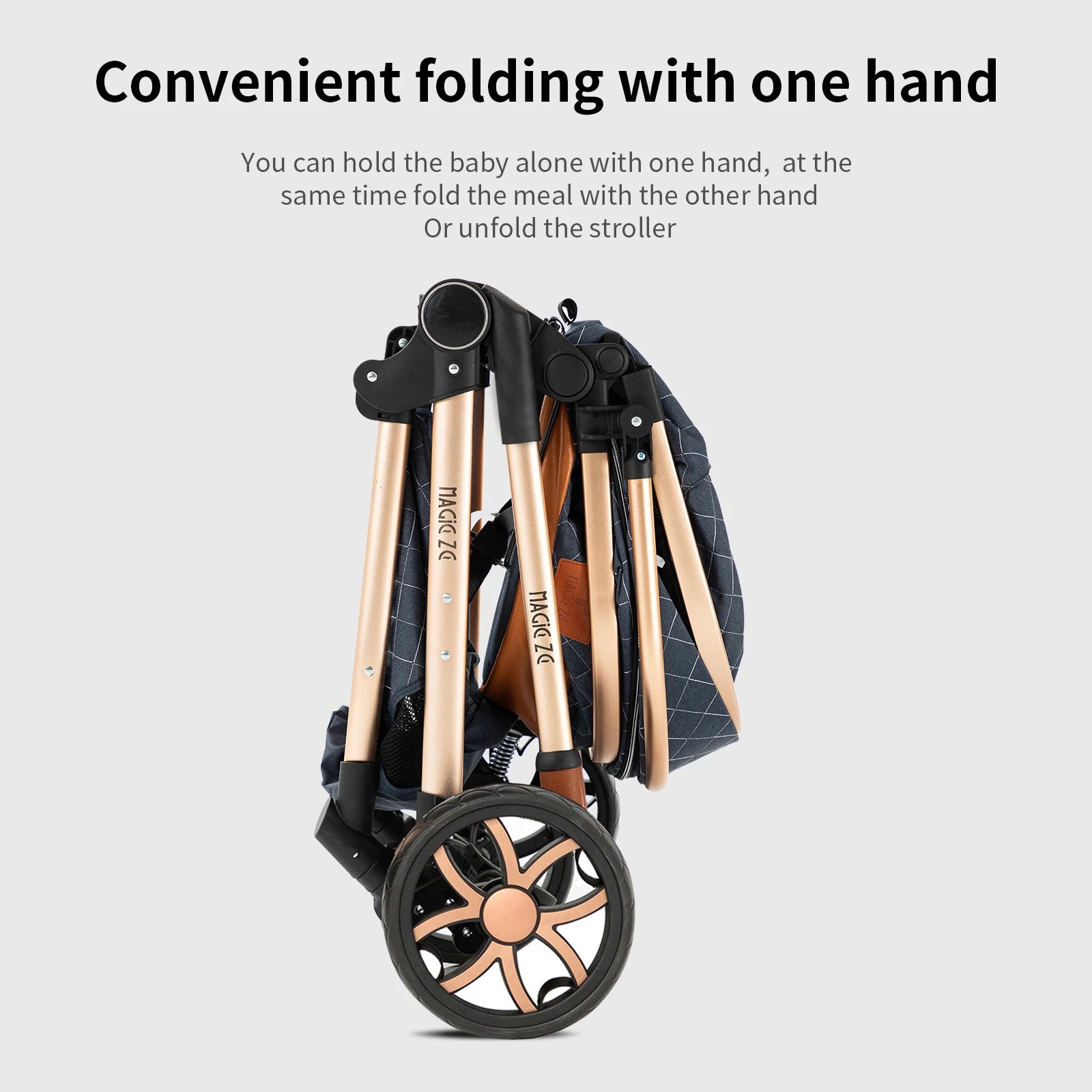 Travel System Kinderwagen 3-in-1 Leichter Kinderwagen Multifunktionaler Kinderwagen mit Aluminiumrahmen Kompakter Kinderwagen für Neugeborene