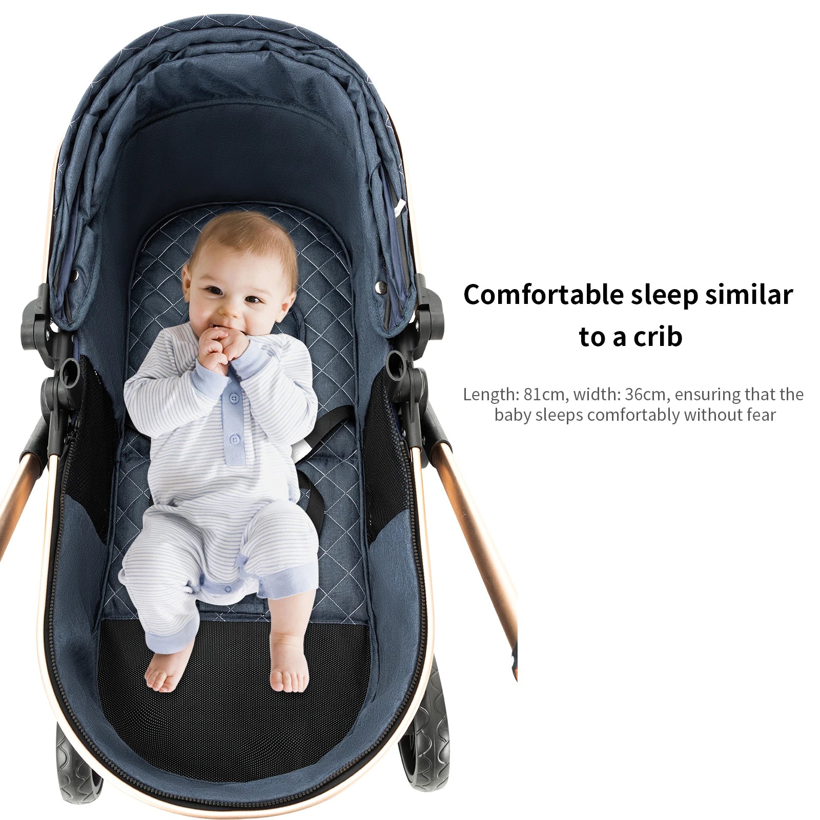 Travel System Kinderwagen 3-in-1 Leichter Kinderwagen Multifunktionaler Kinderwagen mit Aluminiumrahmen Kompakter Kinderwagen für Neugeborene