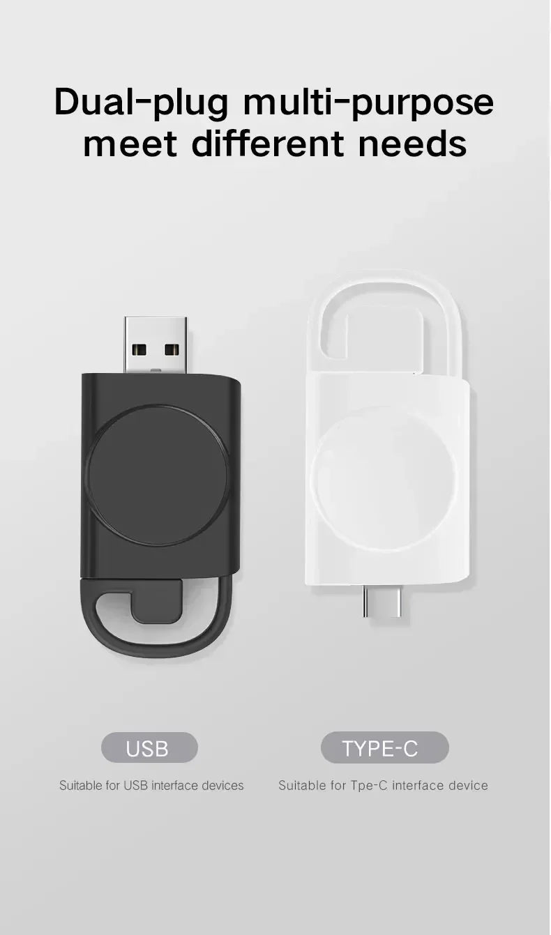 Tragbar, Magnetisch Drahtloses Schnellladegerät für die Apple Watch: Series 9 8 7 6 5 SE Type C,  für Apple Watch Series 6 5 3 2 1