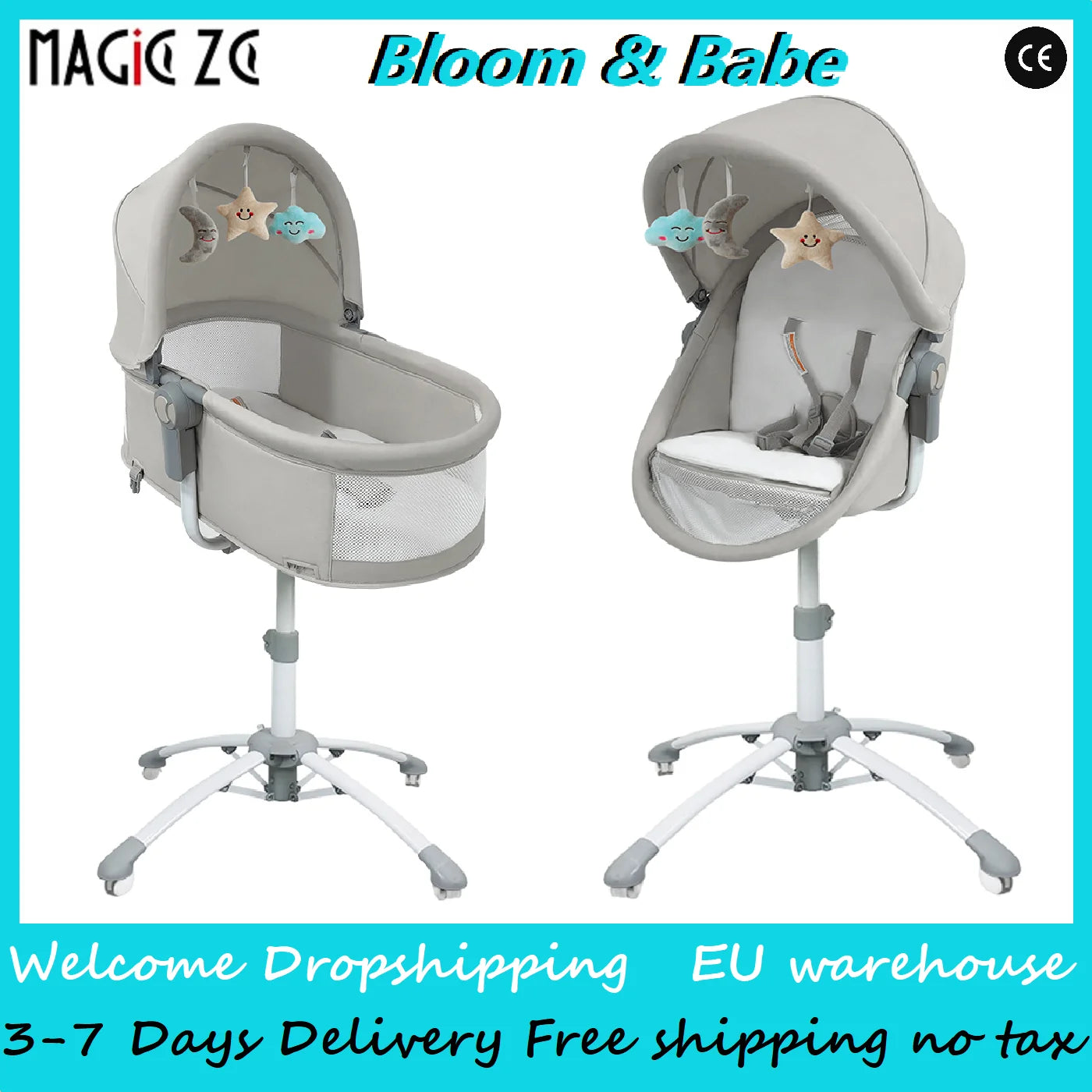 Travel System Kinderwagen 3-in-1 Leichter Kinderwagen Multifunktionaler Kinderwagen mit Aluminiumrahmen Kompakter Kinderwagen für Neugeborene