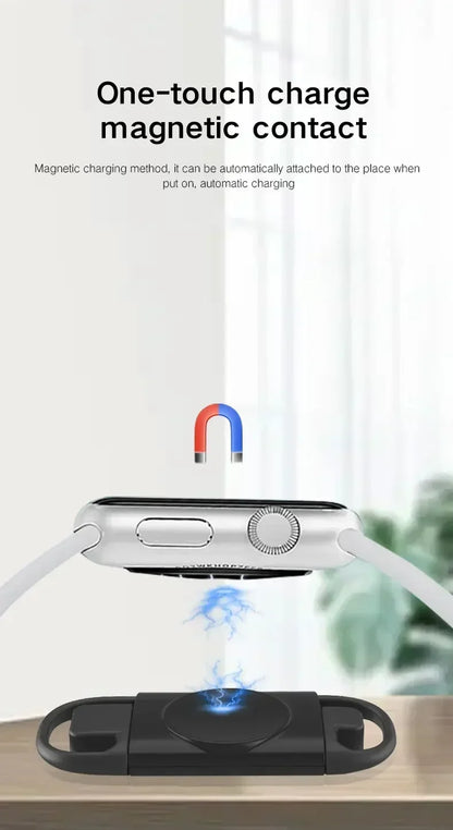 Tragbar, Magnetisch Drahtloses Schnellladegerät für die Apple Watch: Series 9 8 7 6 5 SE Type C,  für Apple Watch Series 6 5 3 2 1