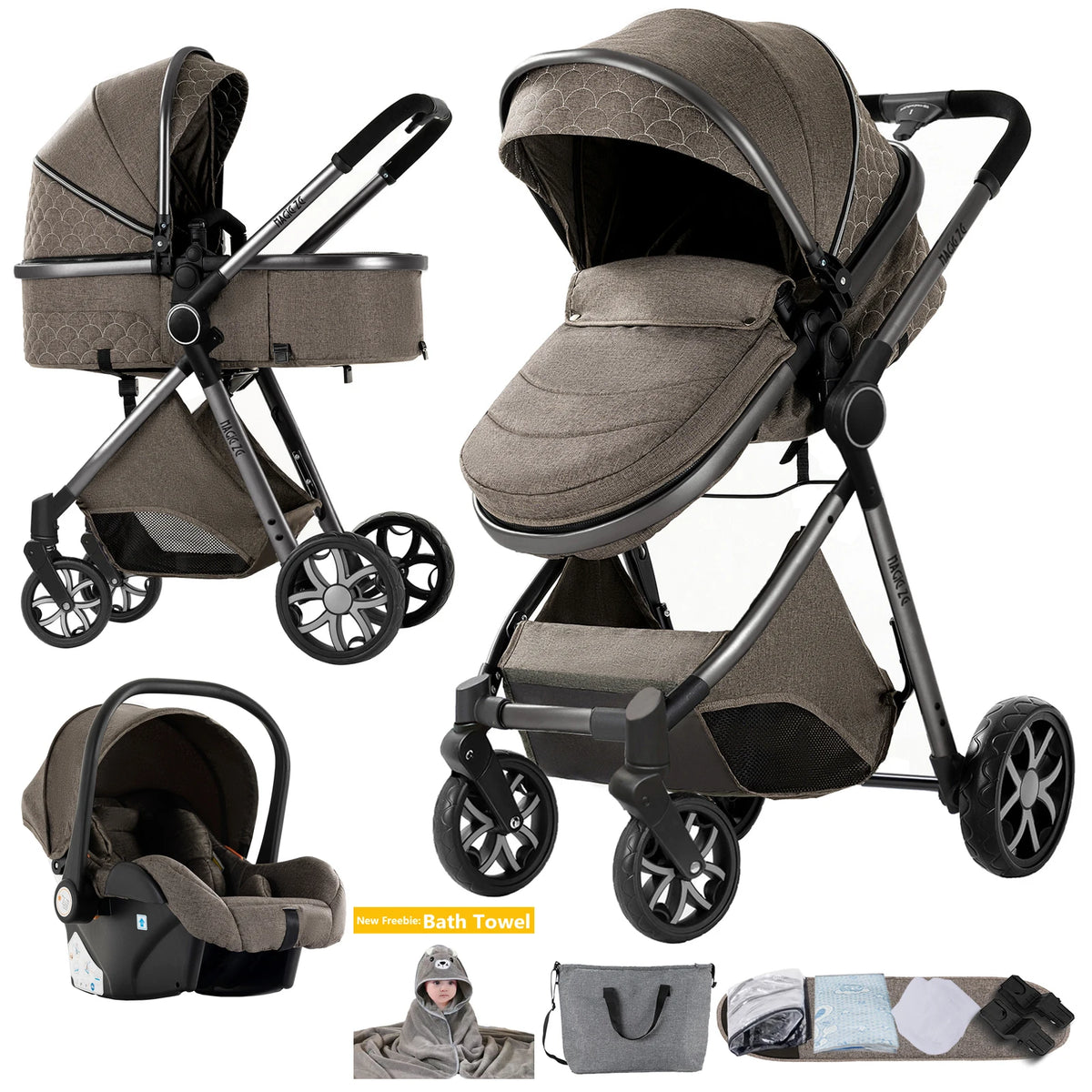 Kinderwagen, 3-in-1, leichter Kinderwagen für Neugeborene, Reisen, faltbar, für Babys, Kinderwagen, Kinderwagen, Babyautositz