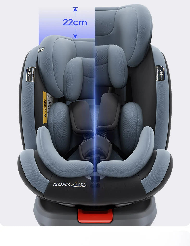 360° drehbarer Kindersitz mit einziehbarer Stützstange, Anti-Kipp-Bein, ISOFIX-Befestigungssystem, Dual-SIP-Seitenstoßmodul, integriertem Skelettgehäuse, vorwärts- und rückwärtsgerichteter Multifunktions-Kindersitz