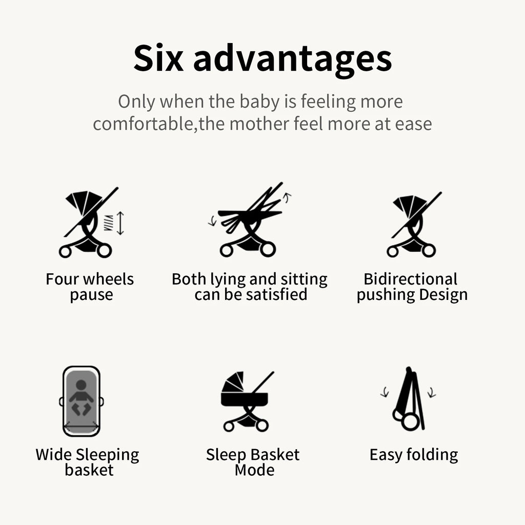 Kinderwagen, 3-in-1, leichter Kinderwagen für Neugeborene, Reisen, faltbar, für Babys, Kinderwagen, Kinderwagen, Babyautositz