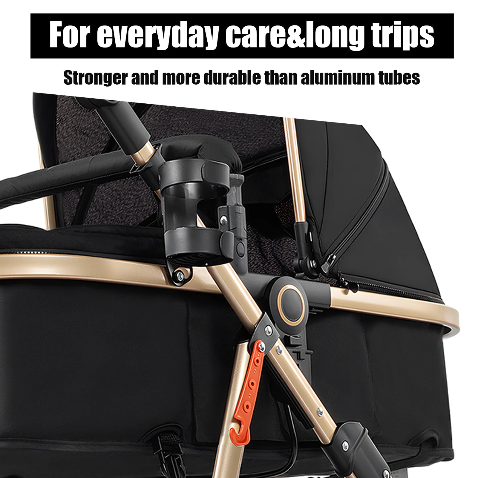 Travel System Kinderwagen 3-in-1 Leichter Kinderwagen Multifunktionaler Kinderwagen mit Aluminiumrahmen Kompakter Kinderwagen für Neugeborene