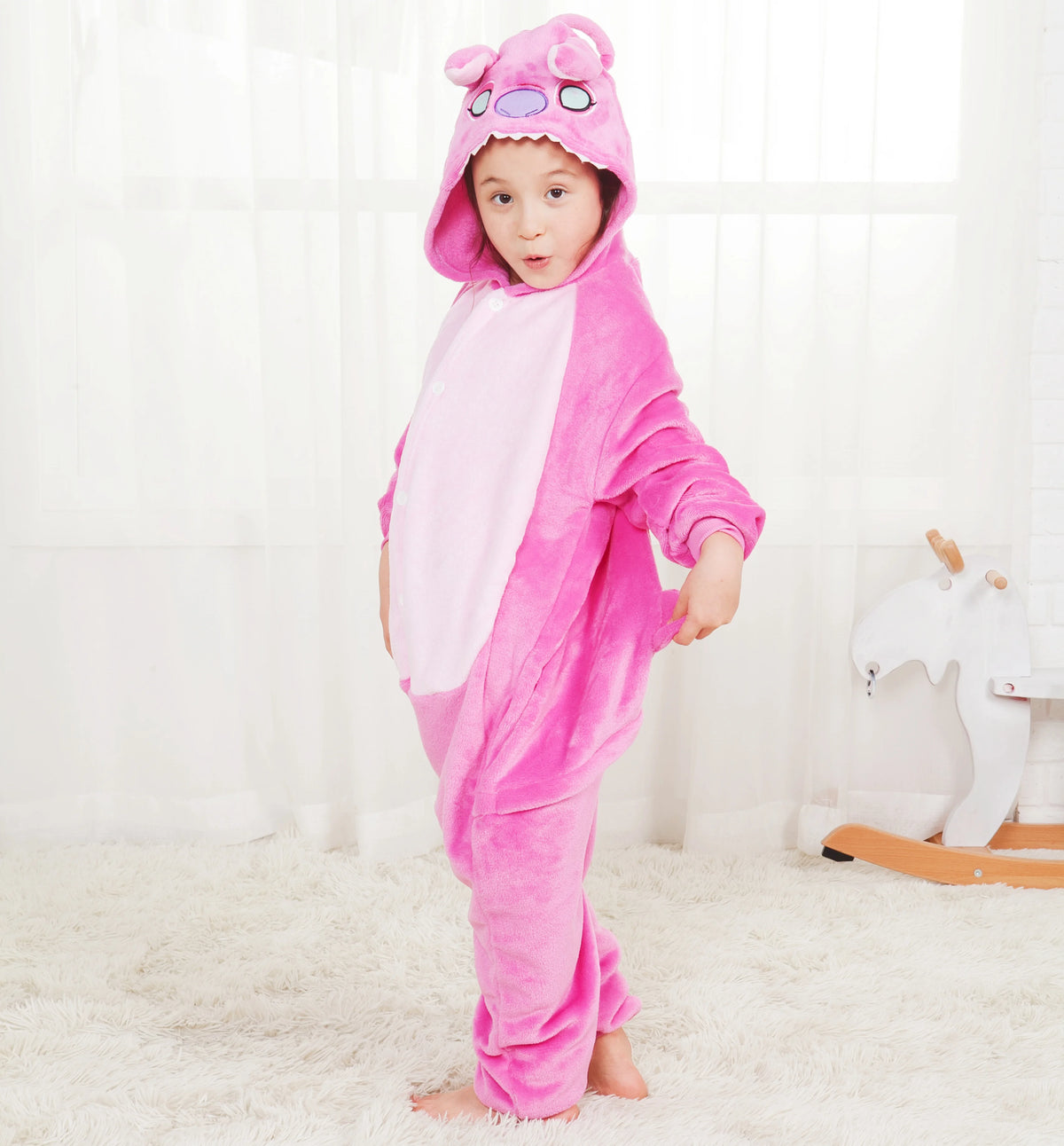 Kigurumi Stitch Cartoon Onesies Kids Children Animal Pajamas Jumpsuits Girls Boys Anime Cosplay Costumes For Christmas Halloween