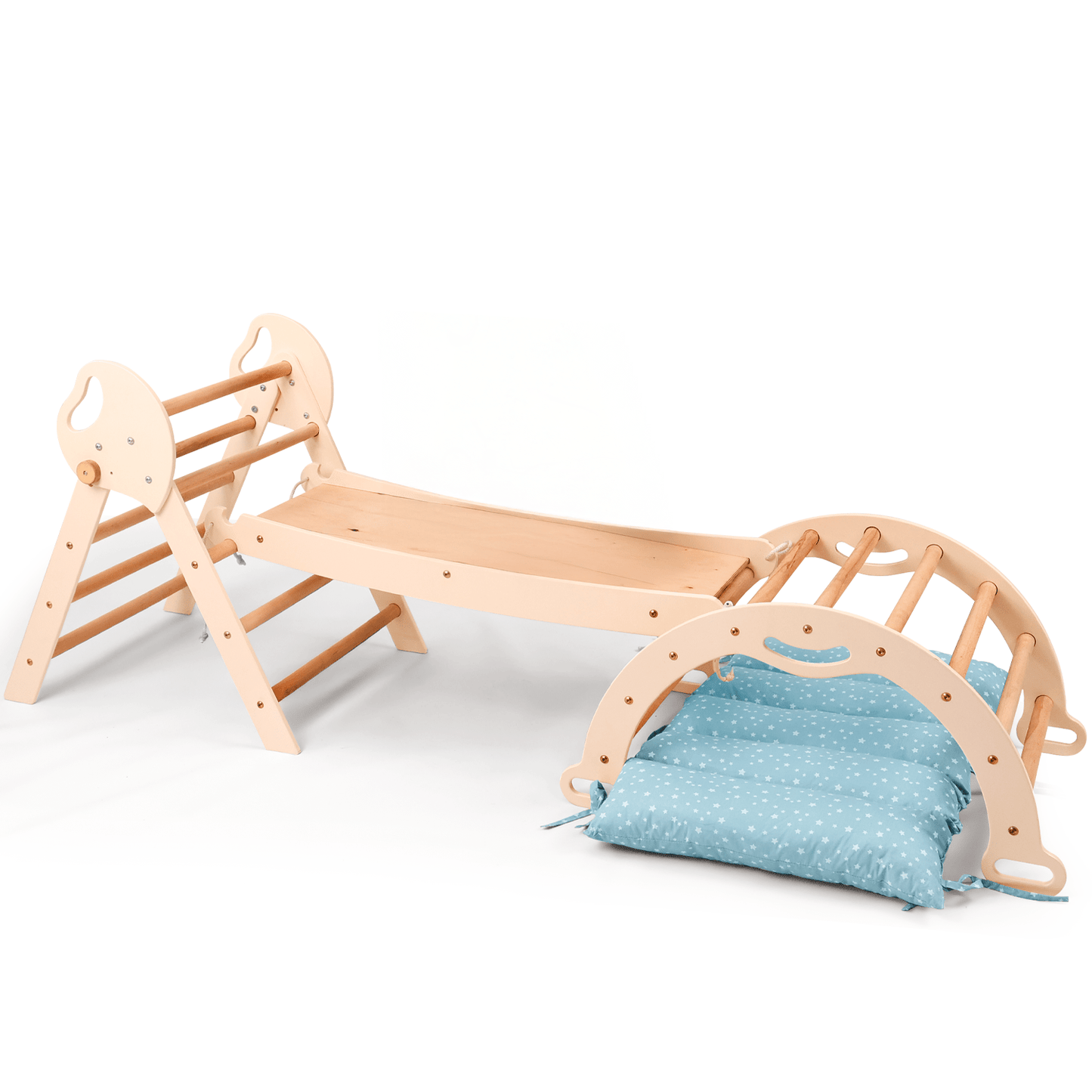 Montessori 4in1 Kletterdreieck für Babys: Pikler-Dreieck, Kletterbogen, Rutschbrett und Kissen für Kleinkinder (1–3 Jahre)-9