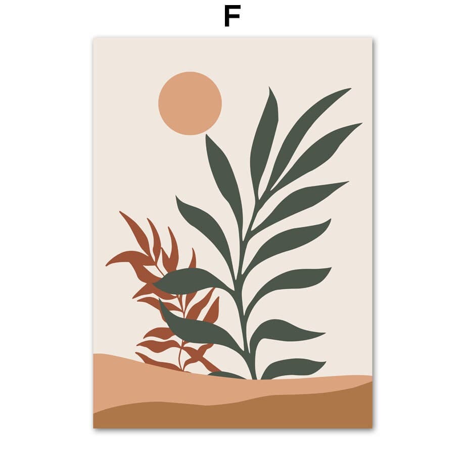 Poster Boho Grüne Blätter I Geometrische Formen als Deko Print ohne Rahmen-6