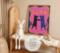 Poster Kinderzimmer Katzen · Tanz unterm Sternenhimmel · Bunte Deko in Pink & Blau · Freundschaft & Magie · Ohne Rahmen-0