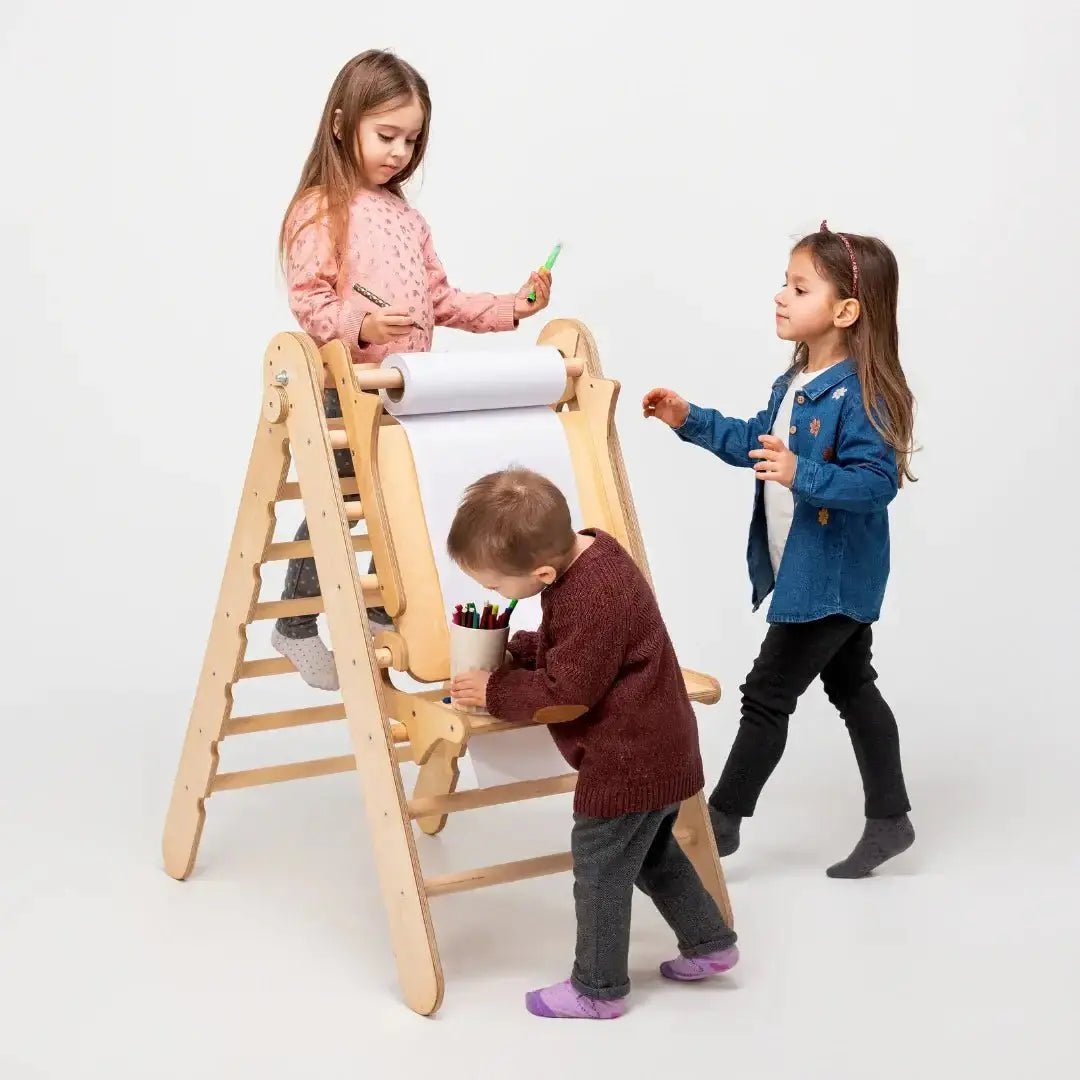Staffelei mit Kinderstuhl – Perfekt für Indoor Klettergerüst