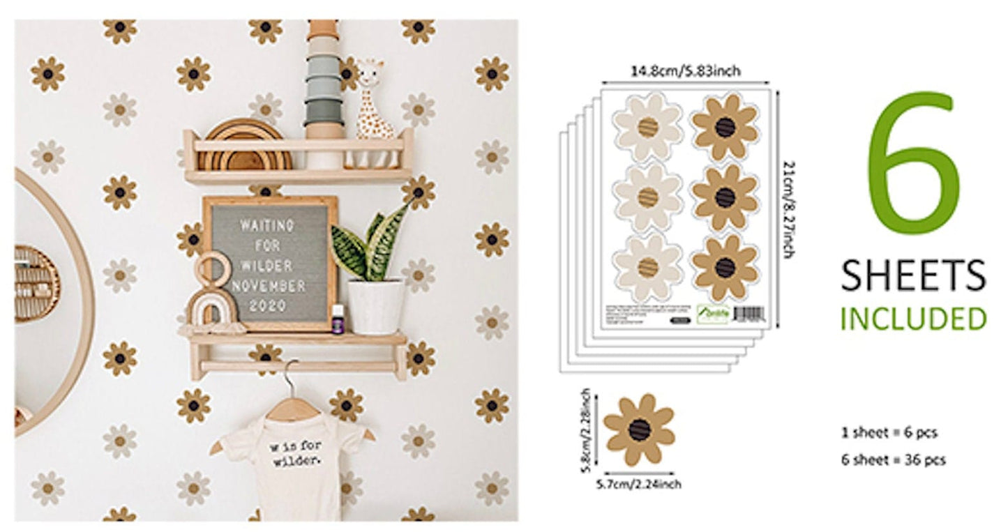 Sticker Kinderzimmer Wandaufkleber Boho Blume I Wand Deko I Wandtattoos I Babyzimmer Wand Deko I Sticker Set